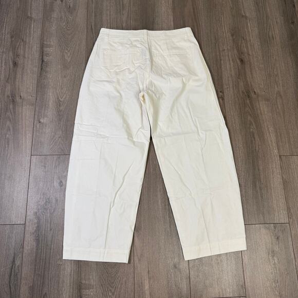 J.Crew Lasso Barrel Leg Pants Womens 28 White Cotton-Linen Blend Tapered CK354 - Picture 5 of 8